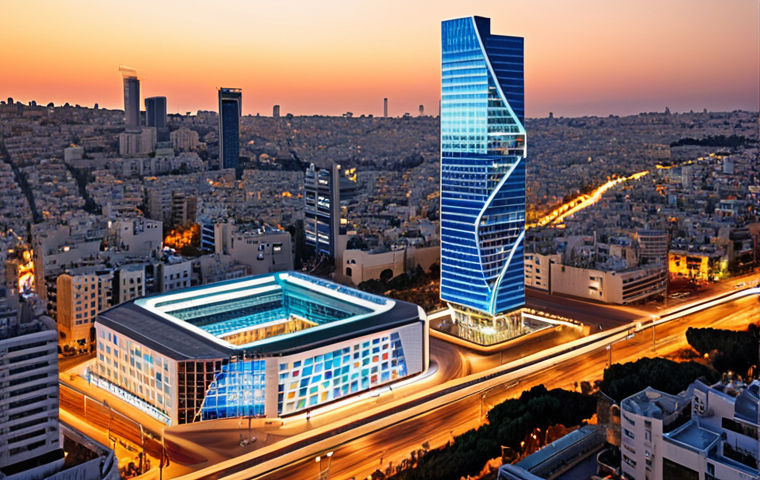 A dynamic and vibrant image embodying Israel's 'Startup Nation' spirit. Feature diverse young entrepreneurs collaborating in a sleek, modern tech hub, with abstract elements representing innovation, rapid growth, and resilience. The background subtly hints at the Tel Aviv skyline and a bustling, energetic ecosystem. Emphasize a 'can-do' attitude and pioneering spirit, with bright, optimistic lighting and a clean, high-tech aesthetic, photorealistic.