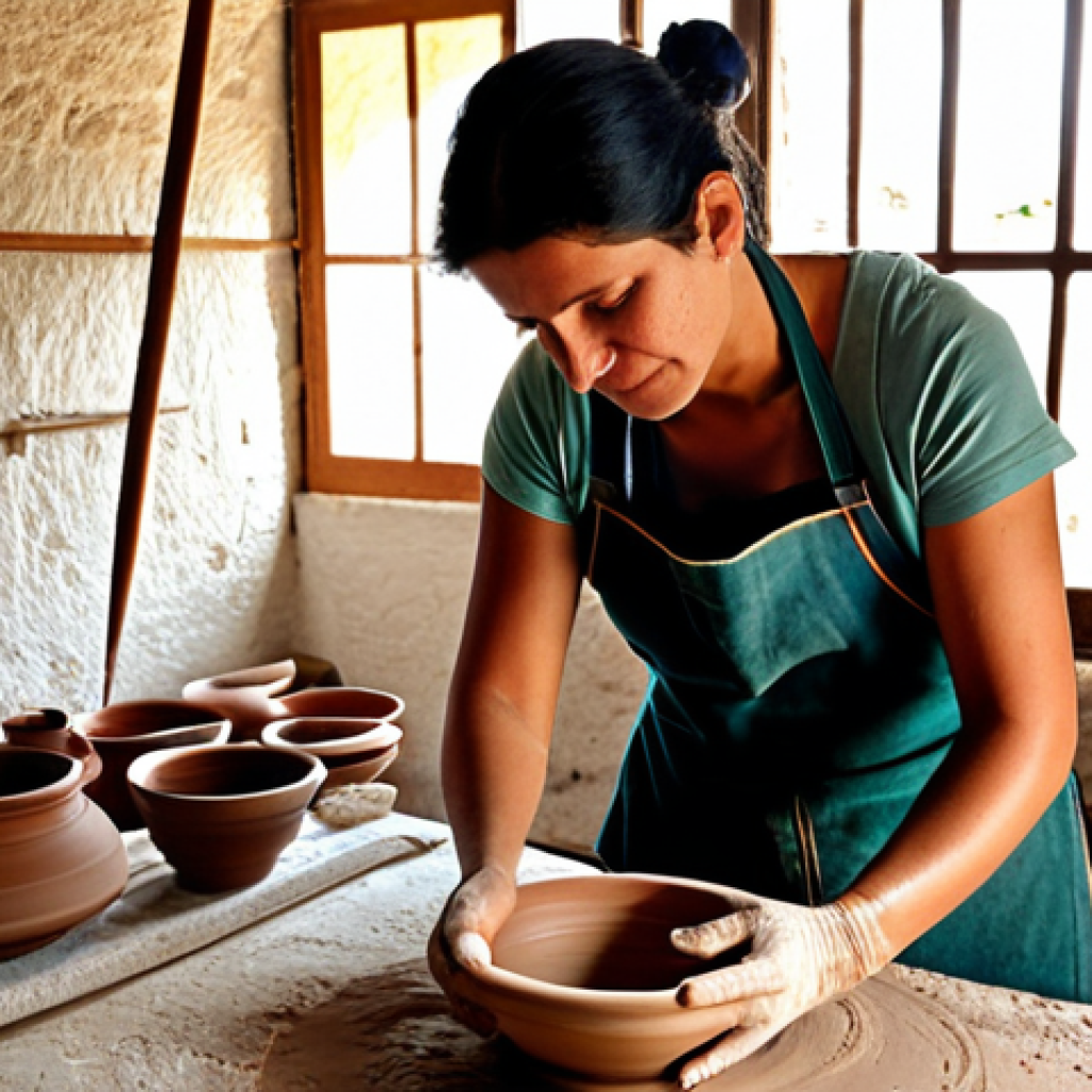 이스라엘의 세계적인 공예품 - Ceramic Art**

"A skilled potter in a bright, airy studio in Safed, Israel, shaping a clay bowl on a...