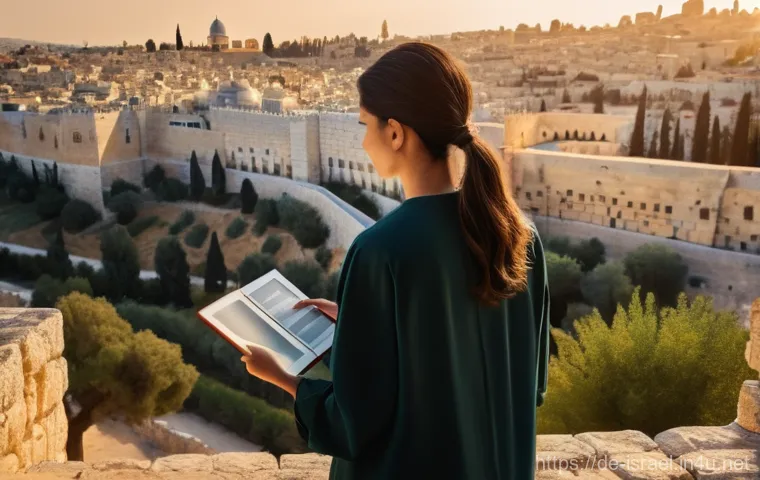 이스라엘의 관광객을 위한 안전 정보 - **Prompt:** A casually but appropriately dressed person in their late 20s or early 30s is standing o...