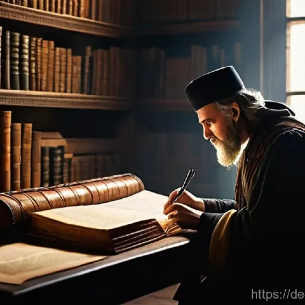 이스라엘 역사적 문서 보관소 - **Prompt 1: Ottoman-Era Scribe in a Dimly Lit Archive**
    "A medieval-style scene depicting a scho...