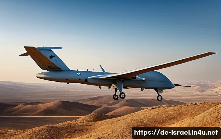 이스라엘 드론 연구소 - An intricate illustration depicting the evolution of Israeli drone technology. In the foreground, a ...