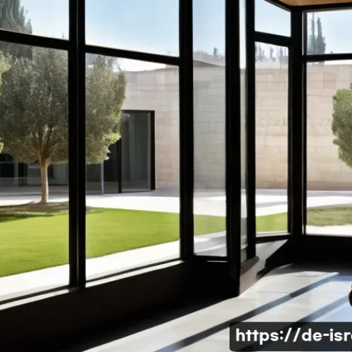 이스라엘 역사 박물관  예루살렘의 홀로코스트 박물관 - A solemn and contemplative interior view of the Holocaust Memorial Center in Jerusalem, featuring cl...
