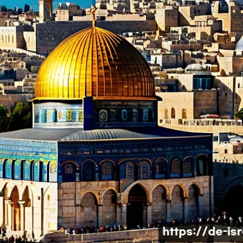 Home 32 이스라엘의 기독교 및 이슬람 사원 - A panoramic view of Jerusalem’s Old City at golden hour, showcasing the architectural diversity of h...