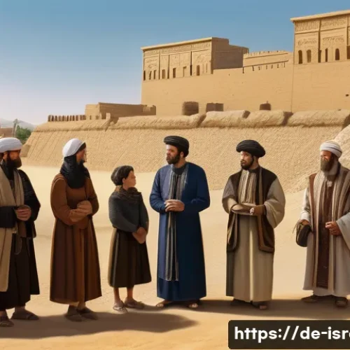 Home 30 이스라엘의 유대인 디아스포라 역사 - A detailed historical scene depicting Jewish communities during the early diaspora period around the...